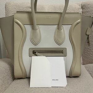 Celine Women's Tote in Cream and White Authentic